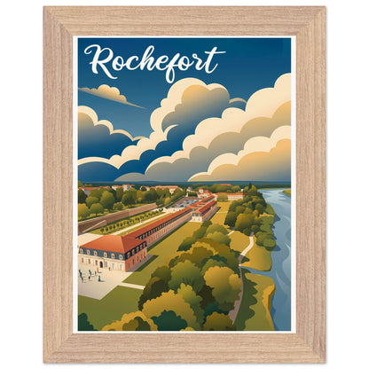 Affiche Rochefort - Encadrée, cadre bois 15x20 cm