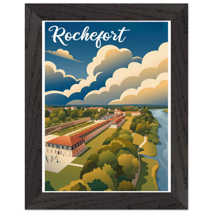 Affiche Rochefort - Encadrée, cadre noir 15x20 cm