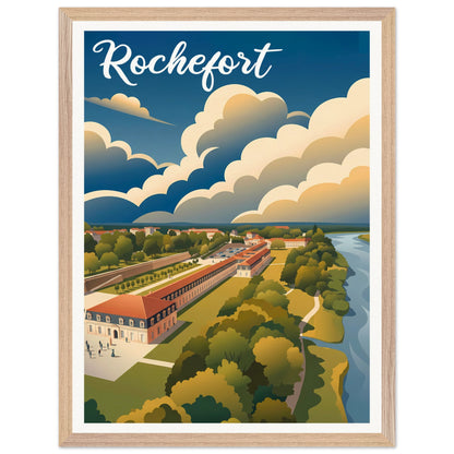 Affiche Rochefort - Encadrée, cadre bois 45x60 cm