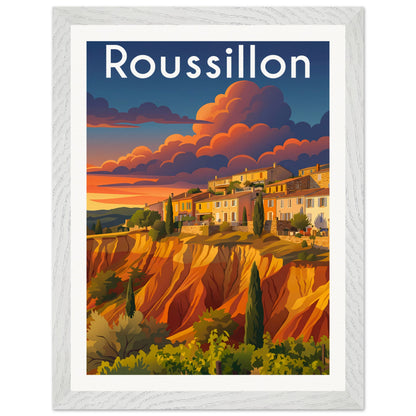 Affiche Roussillon - Encadrée, cadre blanc 30x40 cm