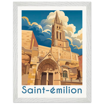Affiche Saint-Émilion - Encadrée, cadre blanc 30x40 cm