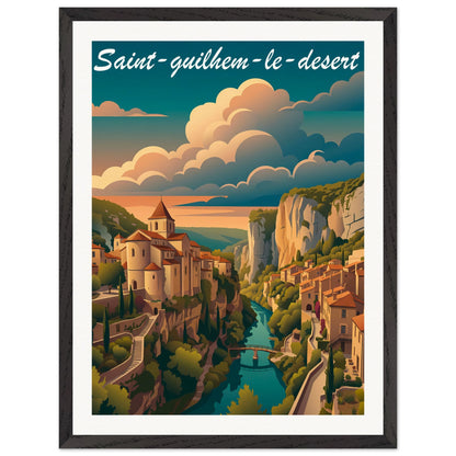 Affiche Saint-Guilhem-le-Désert - Encadrée, cadre noir 45x60 cm