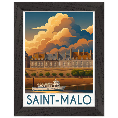 Affiche Saint-Malo - Encadrée, cadre noir 15x20 cm