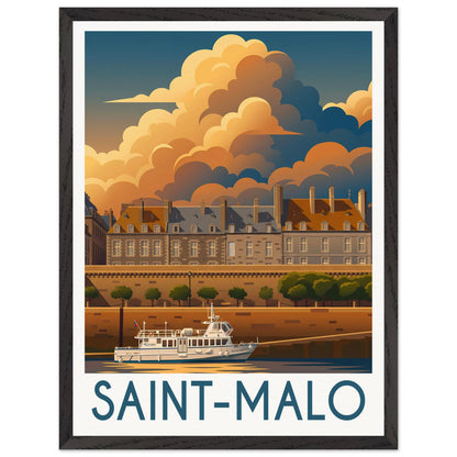 Affiche Saint-Malo - Encadrée, cadre noir 45x60 cm
