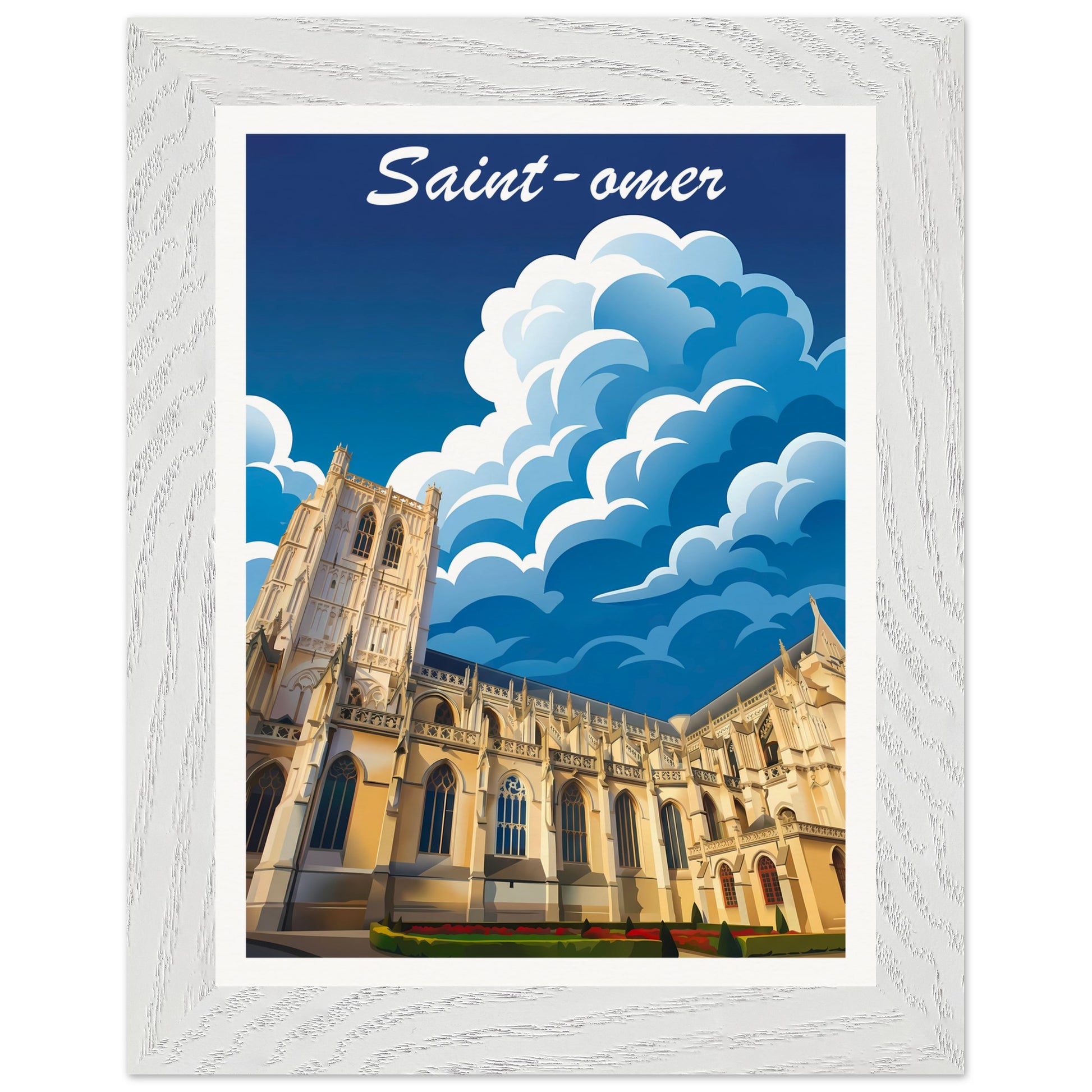 Affiche Saint-Omer - Encadrée, cadre blanc 15x20 cm