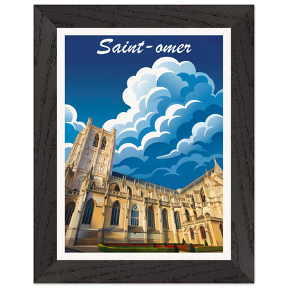 Affiche Saint-Omer - Encadrée, cadre noir 15x20 cm