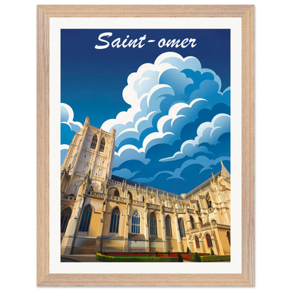 Affiche Saint-Omer - Encadrée, cadre bois 30x40 cm