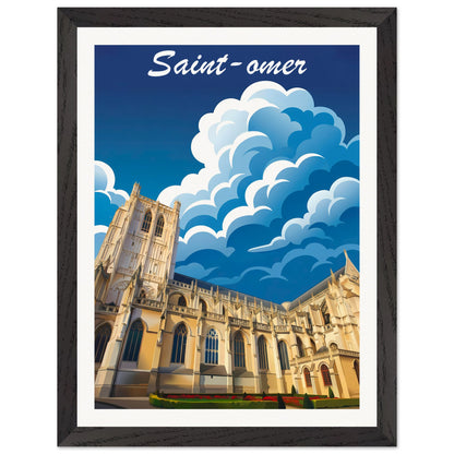 Affiche Saint-Omer - Encadrée, cadre noir 30x40 cm