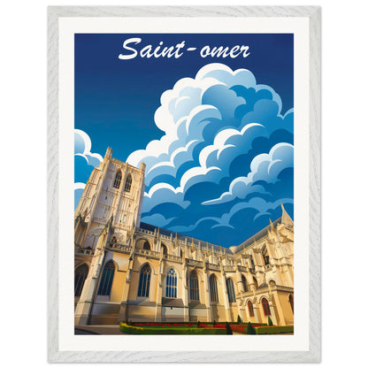 Affiche Saint-Omer - Encadrée, cadre blanc 45x60 cm