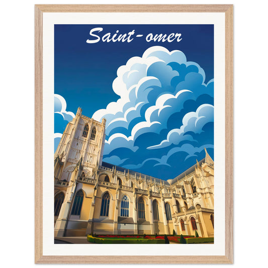 Affiche Saint-Omer - Encadrée, cadre bois 45x60 cm