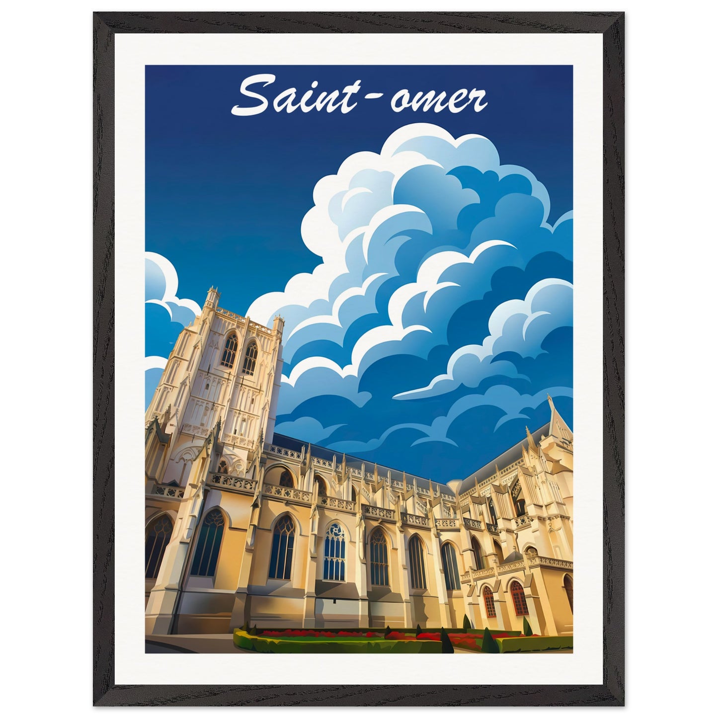 Affiche Saint-Omer - Encadrée, cadre noir 45x60 cm