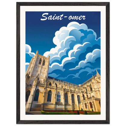 Affiche Saint-Omer - Encadrée, cadre noir 45x60 cm
