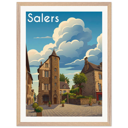 Affiche Salers - Encadrée, cadre bois 45x60 cm