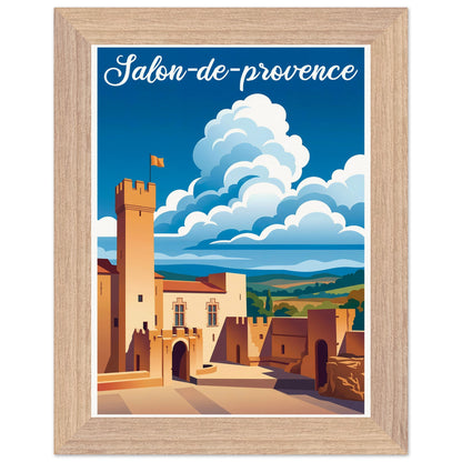 Affiche Salon-de-Provence - Encadrée, cadre bois 15x20 cm