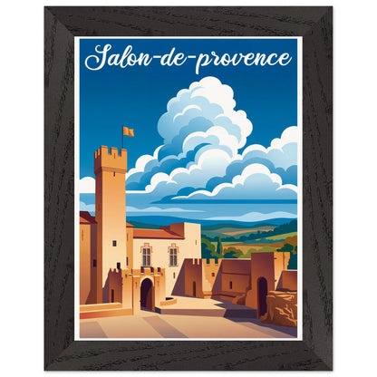 Affiche Salon-de-Provence - Encadrée, cadre noir 15x20 cm