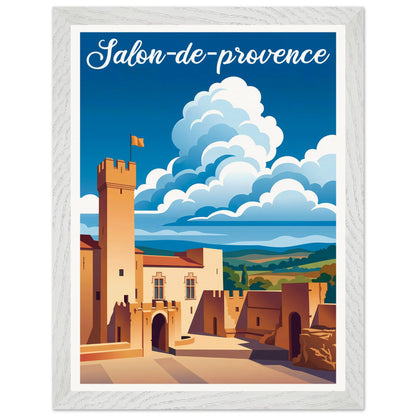 Affiche Salon-de-Provence - Encadrée, cadre blanc 30x40 cm