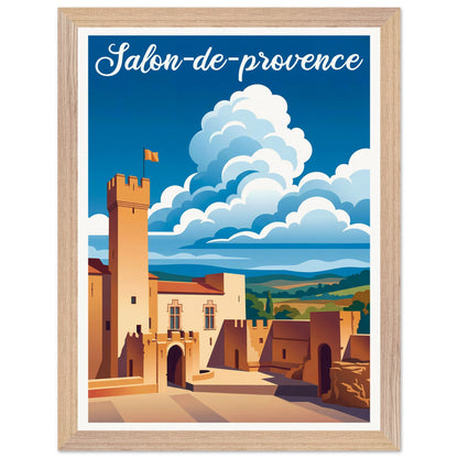 Affiche Salon-de-Provence - Encadrée, cadre bois 30x40 cm