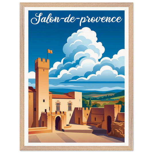 Affiche Salon-de-Provence - Encadrée, cadre bois 45x60 cm