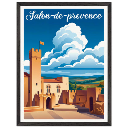 Affiche Salon-de-Provence - Encadrée, cadre noir 45x60 cm