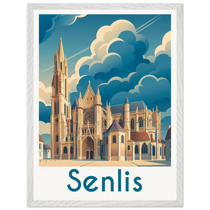 Affiche Senlis - Encadrée, cadre blanc 45x60 cm