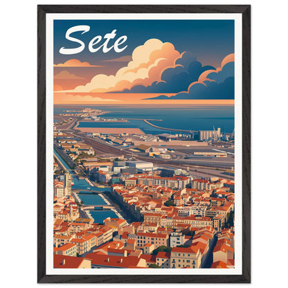 Affiche Sète - Encadrée, cadre noir 45x60 cm