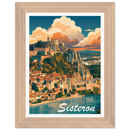 Affiche Sisteron - Encadrée, cadre bois 15x20 cm
