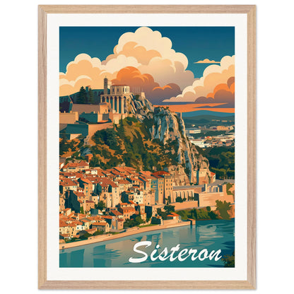 Affiche Sisteron - Encadrée, cadre bois 45x60 cm