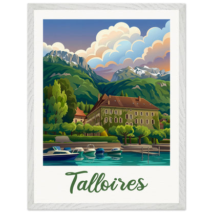 Affiche Talloires - Encadrée, cadre blanc 45x60 cm