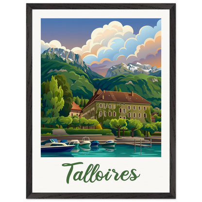 Affiche Talloires - Encadrée, cadre noir 45x60 cm