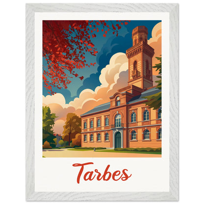 Affiche Tarbes - Encadrée, cadre blanc 30x40 cm