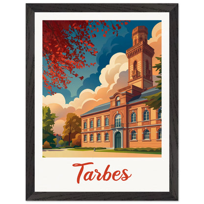 Affiche Tarbes - Encadrée, cadre noir 30x40 cm