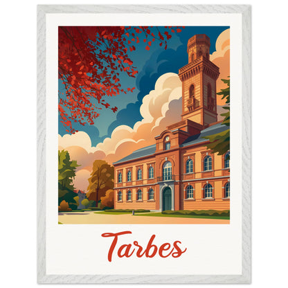 Affiche Tarbes - Encadrée, cadre blanc 45x60 cm