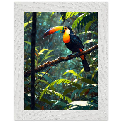 Affiche Toucan à Carène Encadrée, cadre blanc 15x20 cm