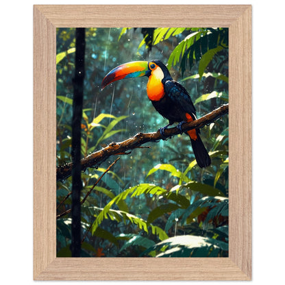 Affiche Toucan à Carène Encadrée, cadre bois 15x20 cm