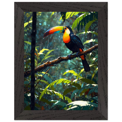 Affiche Toucan à Carène Encadrée, cadre noir 15x20 cm
