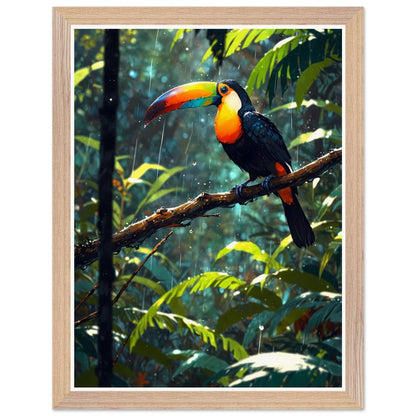 Affiche Toucan à Carène Encadrée, cadre bois 30x40 cm