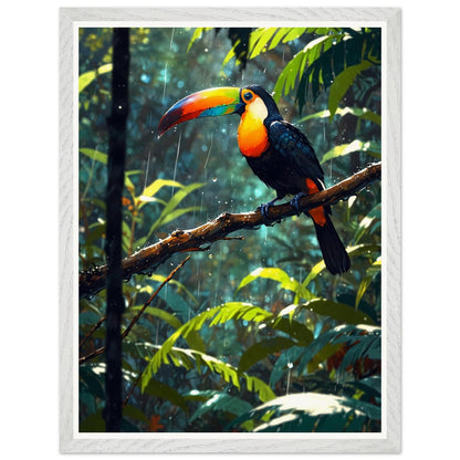 Affiche Toucan à Carène Encadrée, cadre blanc 45x60 cm