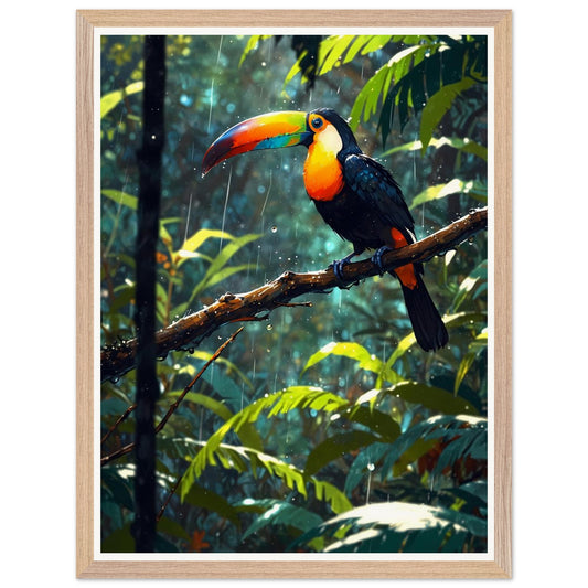 Affiche Toucan à Carène Encadrée, cadre bois 45x60 cm