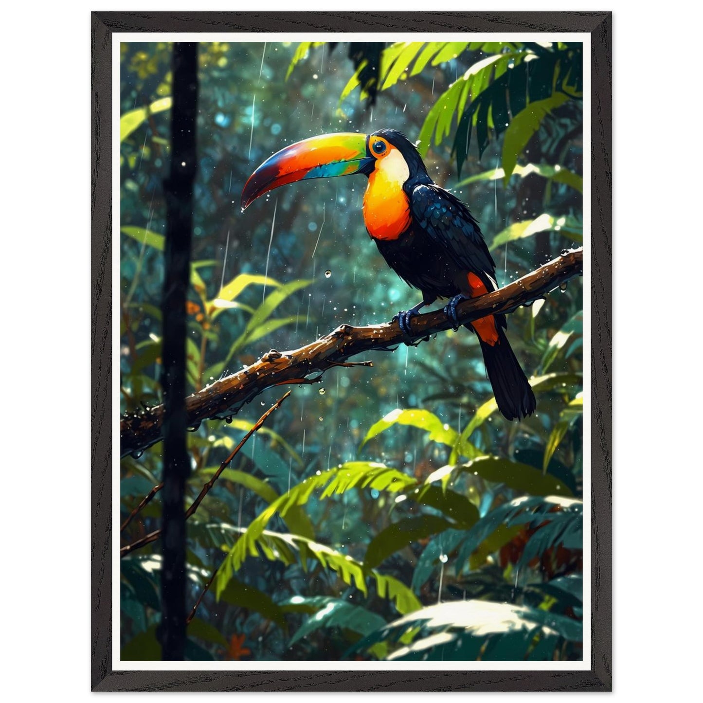 Affiche Toucan à Carène Encadrée, cadre noir 45x60 cm