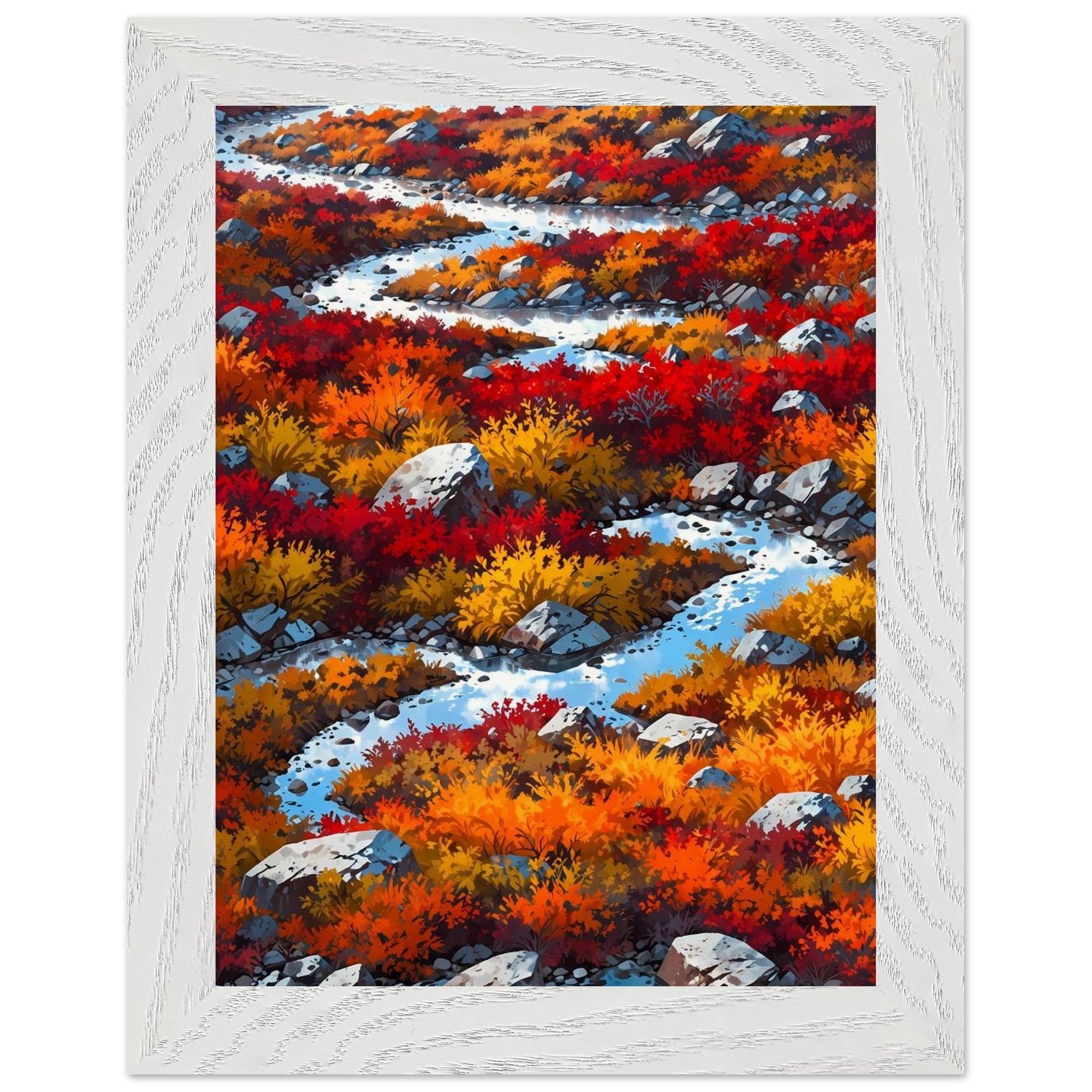 Affiche Toundra en automne Encadrée, cadre blanc 15x20 cm
