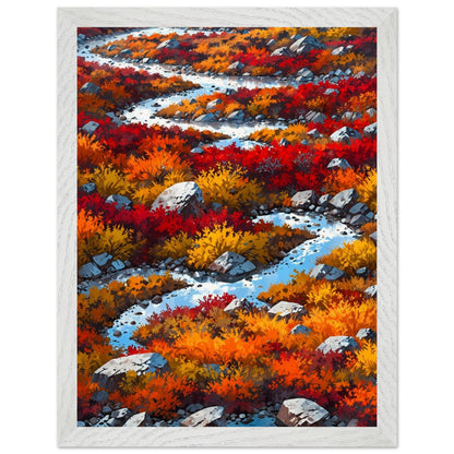 Affiche Toundra en automne Encadrée, cadre blanc 30x40 cm