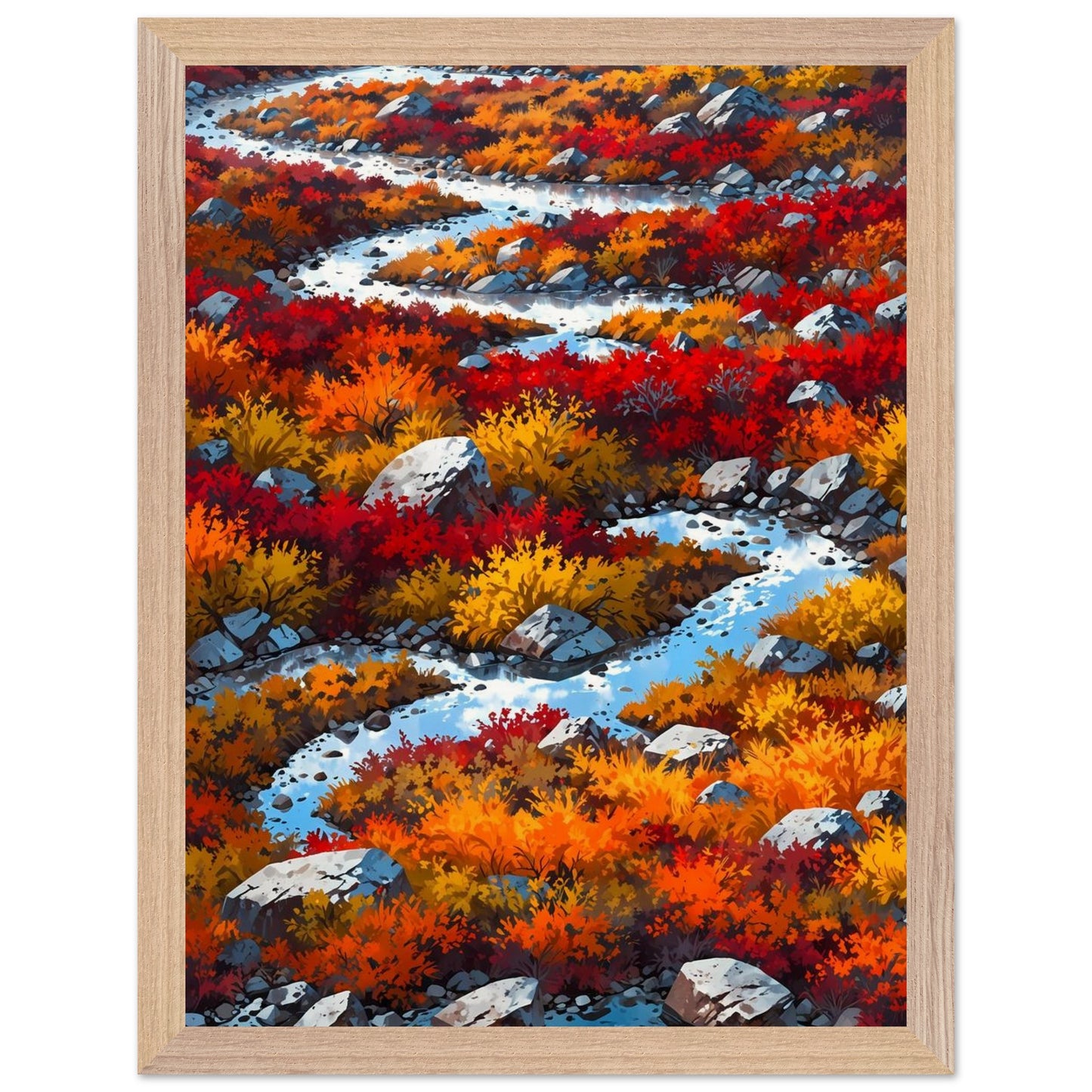Affiche Toundra en automne Encadrée, cadre bois 30x40 cm