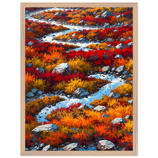 Affiche Toundra en automne Encadrée, cadre bois 45x60 cm