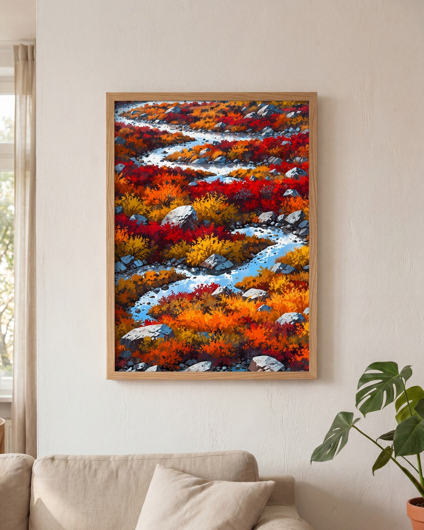 Affiche Toundra en automne Encadrée, mockup en situation dans un interieur, Muchimura