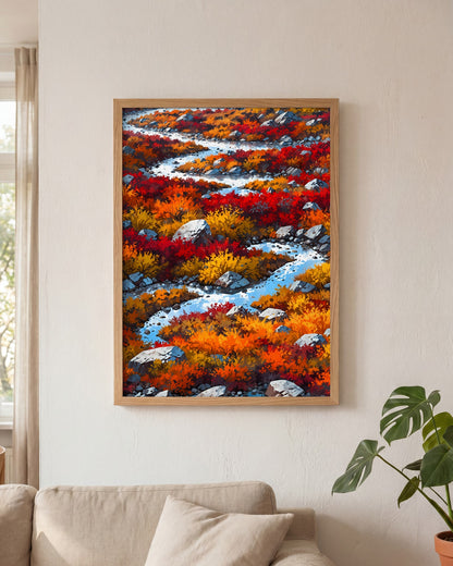 Affiche Toundra en automne Encadrée, mockup en situation dans un interieur, Muchimura