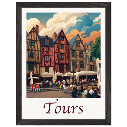 Affiche Tours - Encadrée, cadre noir 30x40 cm