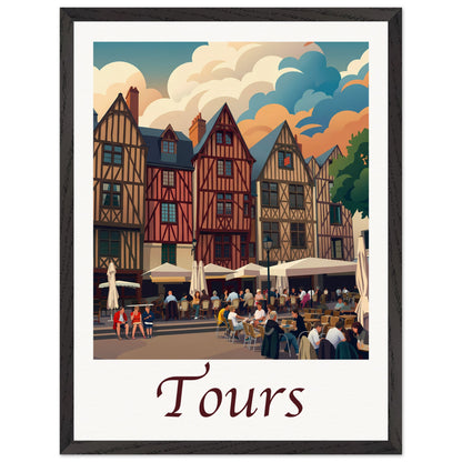 Affiche Tours - Encadrée, cadre noir 45x60 cm