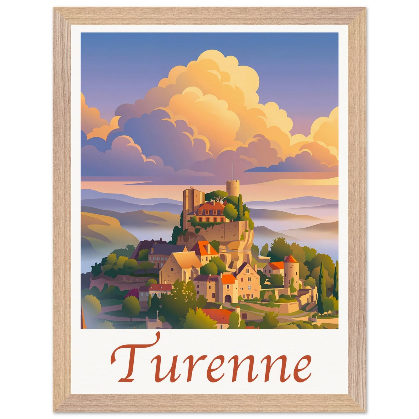 Affiche Turenne - Encadrée, cadre bois 30x40 cm