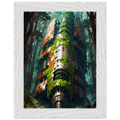 Affiche Vaisseau de Métal Encadrée, cadre blanc 15x20 cm