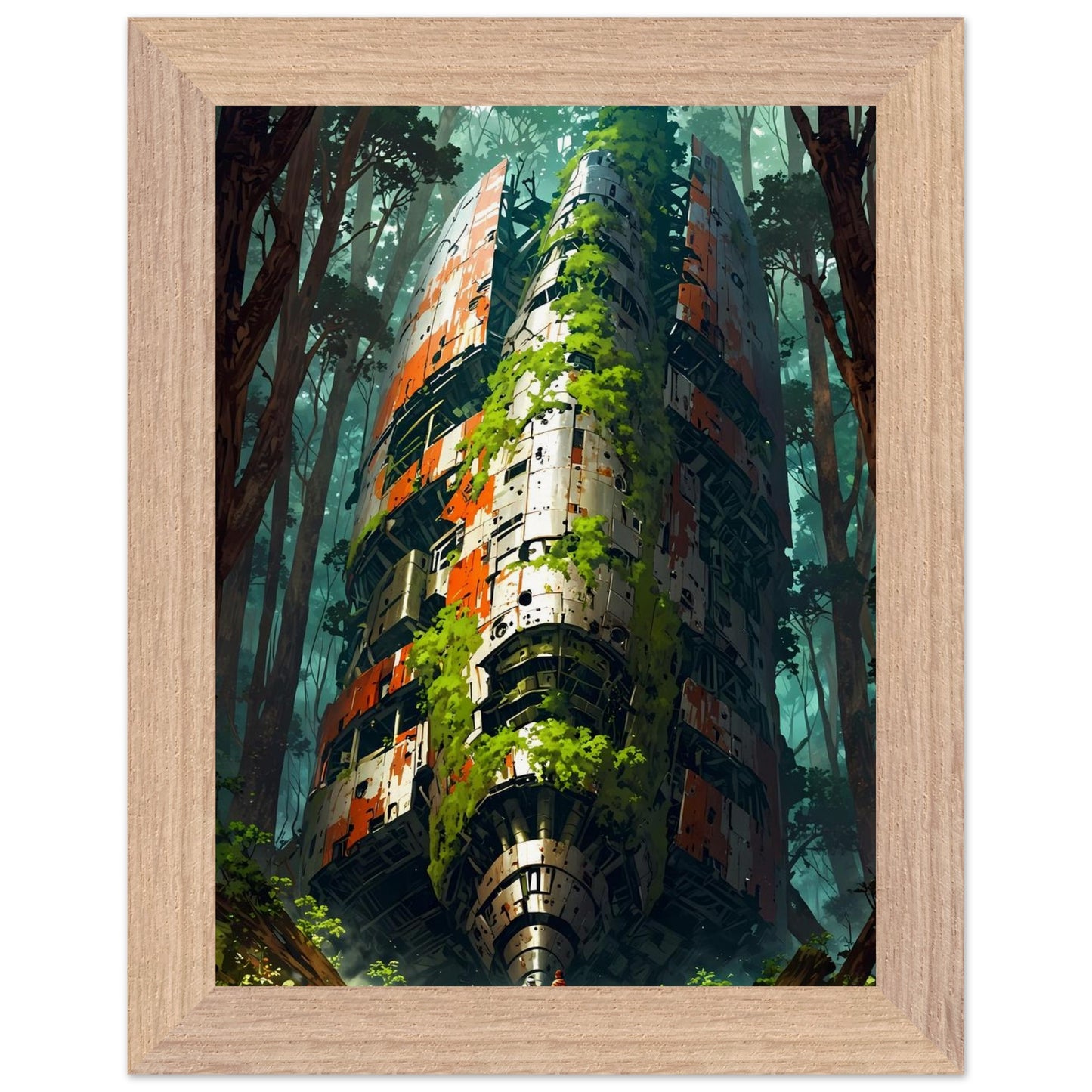 Affiche Vaisseau de Métal Encadrée, cadre bois 15x20 cm